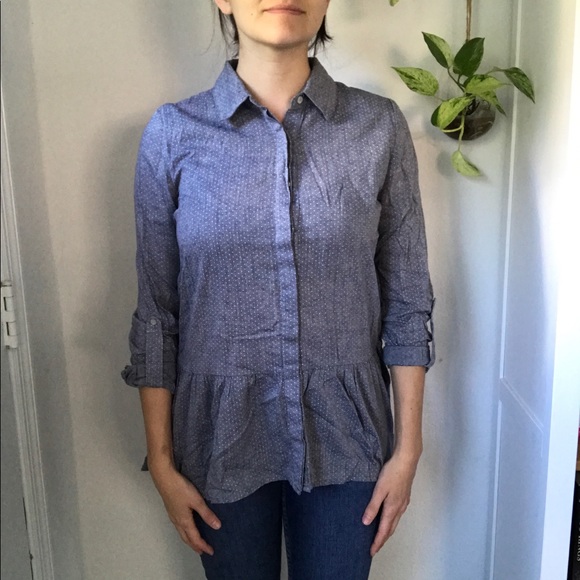 Anthropologie blue cotton tunic top - Picture 5 of 6